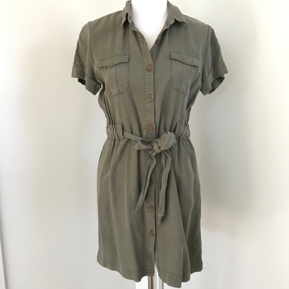 Velvet ❤️ Heart Olive Chambray Shirt Dress
